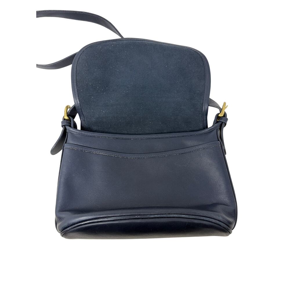 Vintage Coach Court Bag 4150 Navy Blue Leather Crossbody Purse USA Costa Rica - Picture 7 of 10